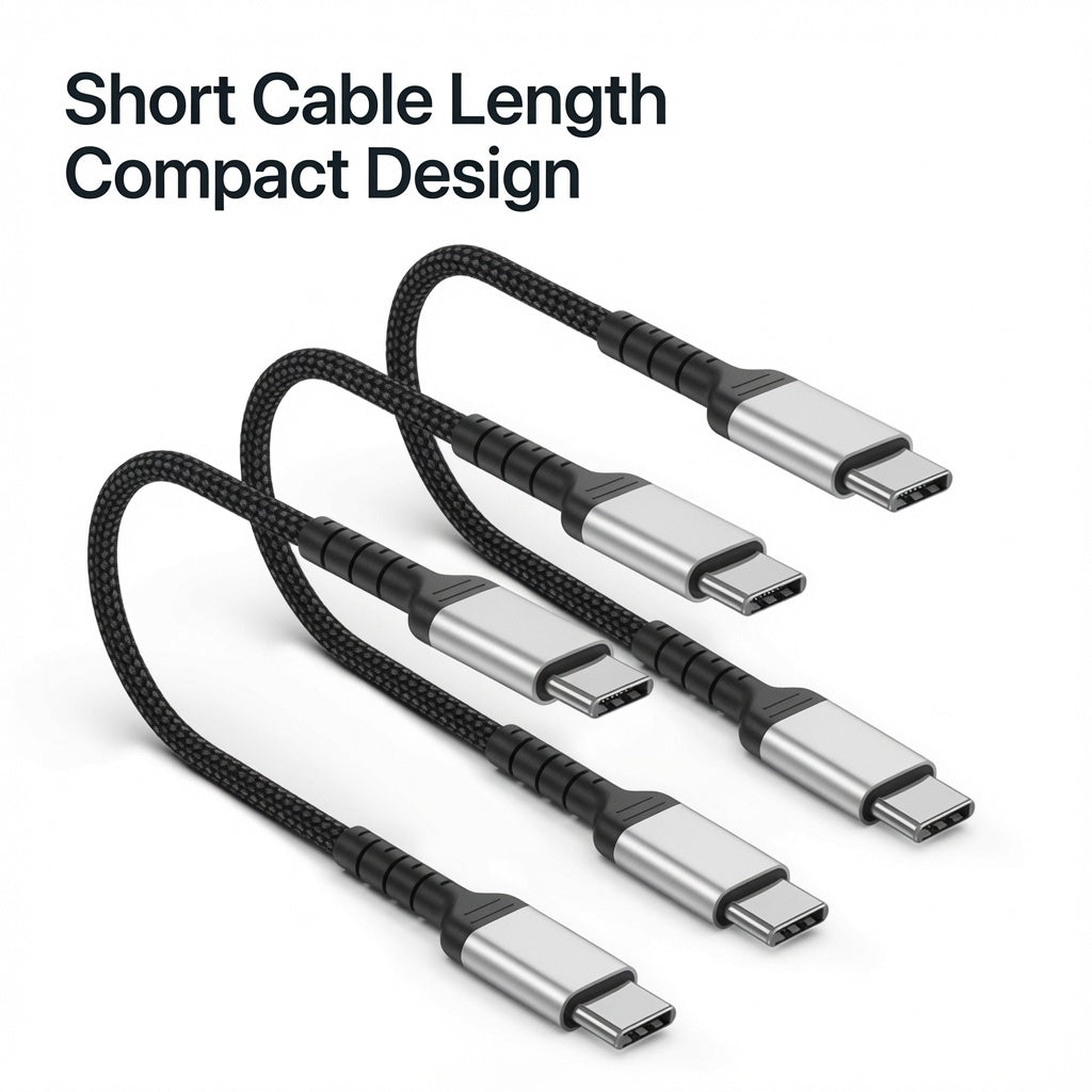 Braided USB-C to USB-C Cable 3-Pack – Available in 0.3m / 0.5m / 1m / 2m