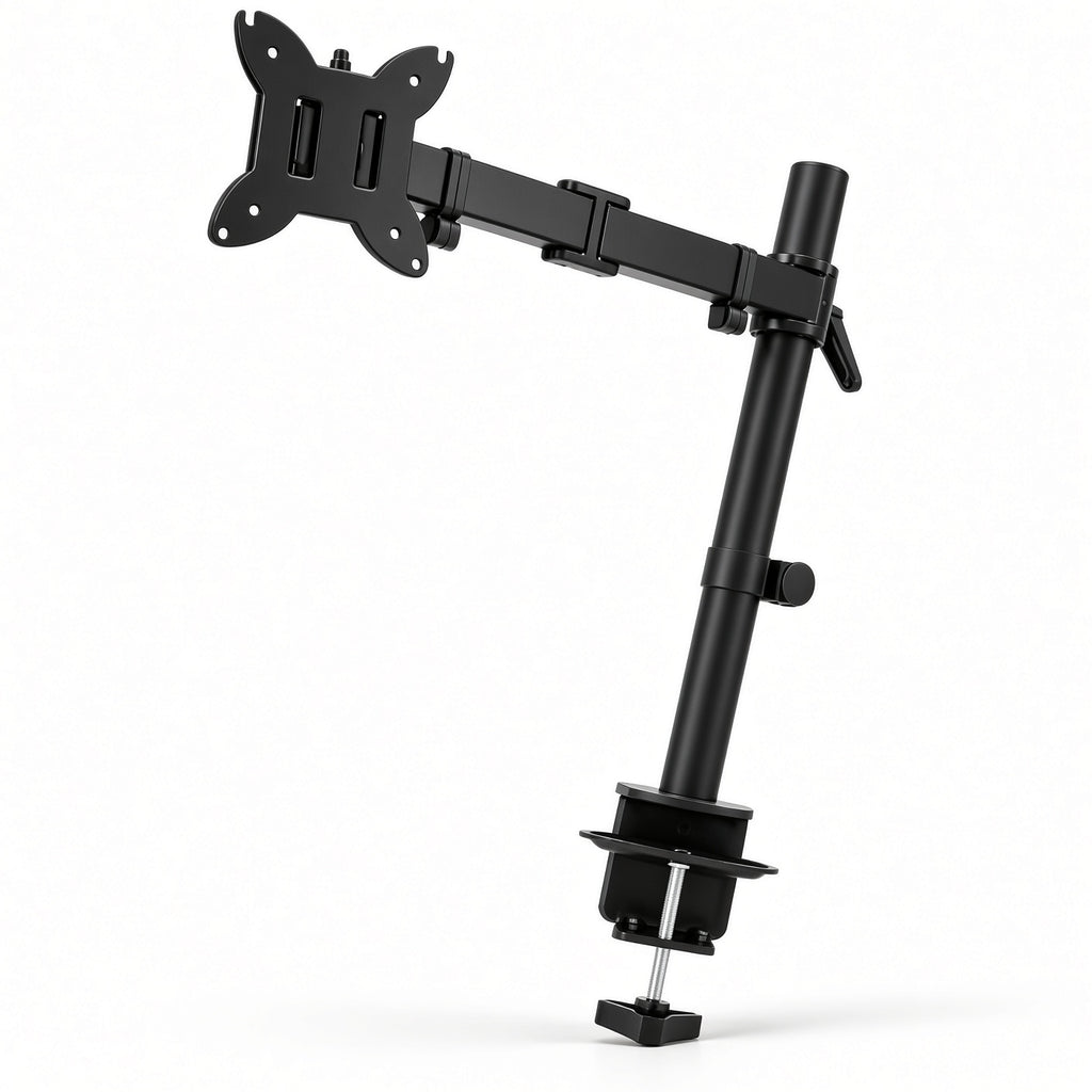 Black Adjustable Monitor Arm with Desk Clamp – VESA 75×75 / 100×100 mm