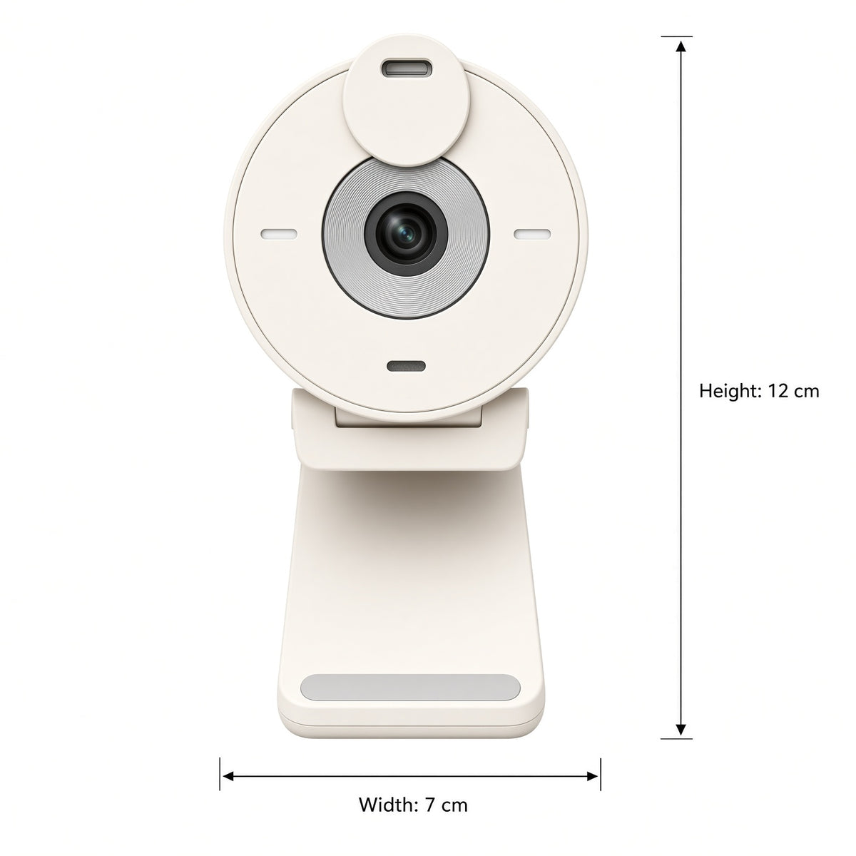 Beige Webcam with Privacy Shutter | Desktop USB Camera with Adjustable Stand