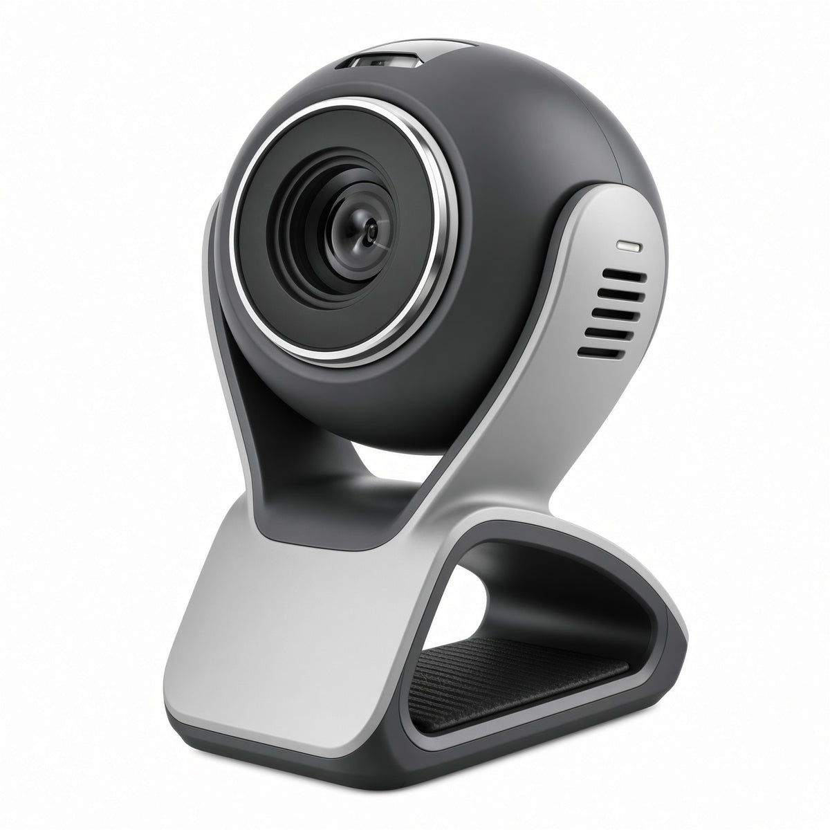 Dark Gray Spherical Webcam | Desktop USB Camera with Adjustable Base