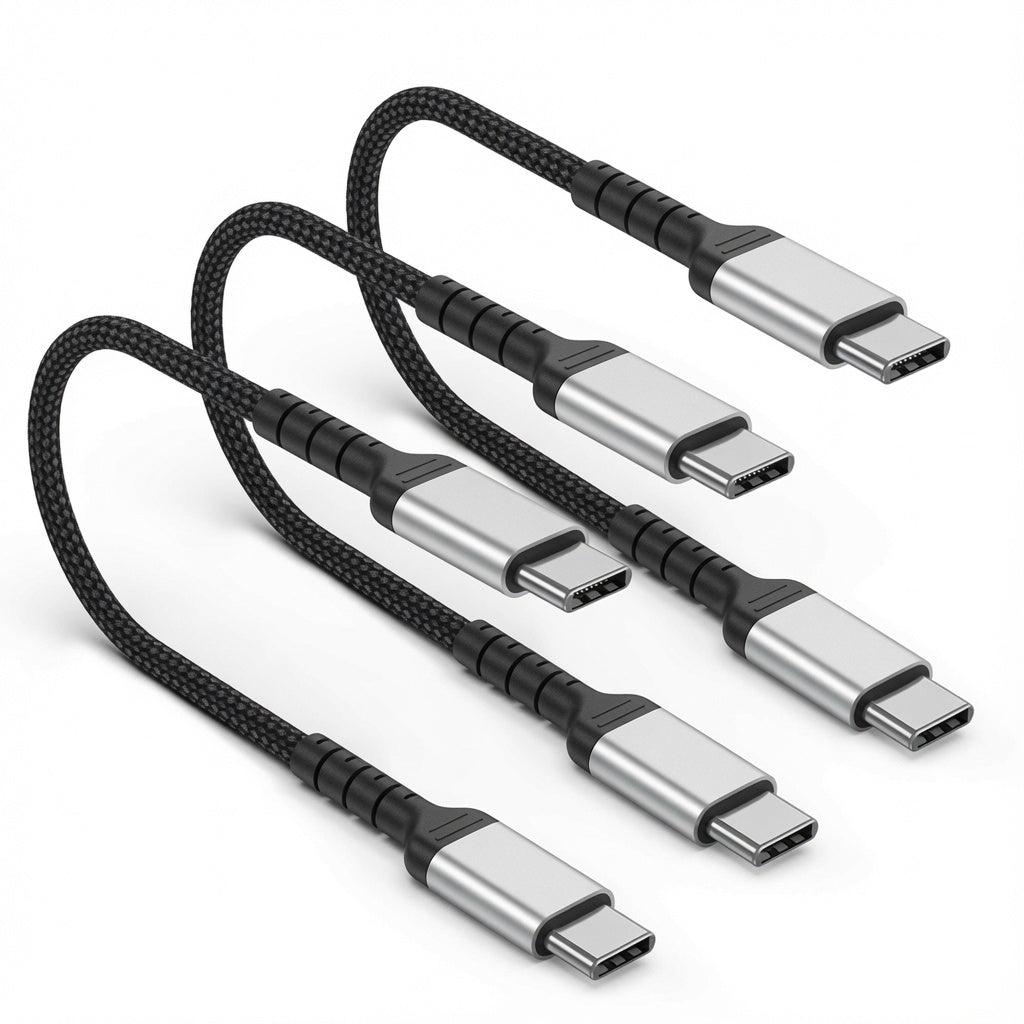 Braided USB-C to USB-C Cable 3-Pack – Available in 0.3m / 0.5m / 1m / 2m