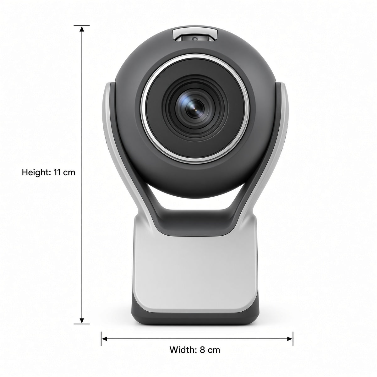 Dark Gray Spherical Webcam | Desktop USB Camera with Adjustable Base